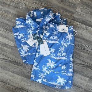 Vintage Summer Swimswear 2 piece cabana set-  Blue and White Swimwear